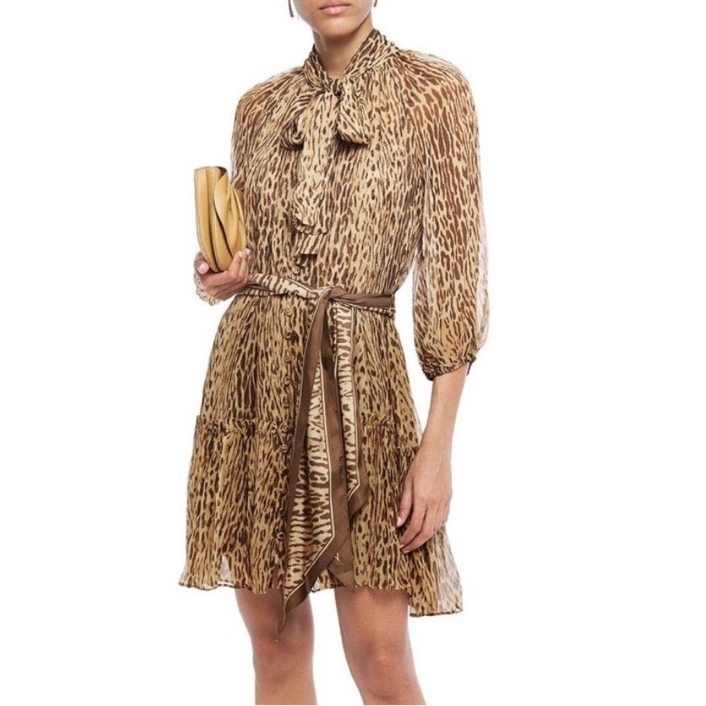 Zimmerman silk leopard mini dress size 0 S M L